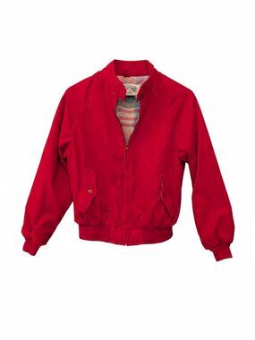 Vintage American Eagle Red Harrington Bomber Jacket Made in USA